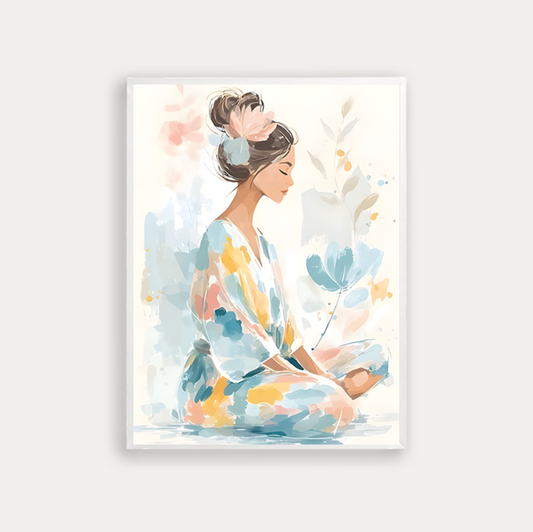 A blue and yellow kimono