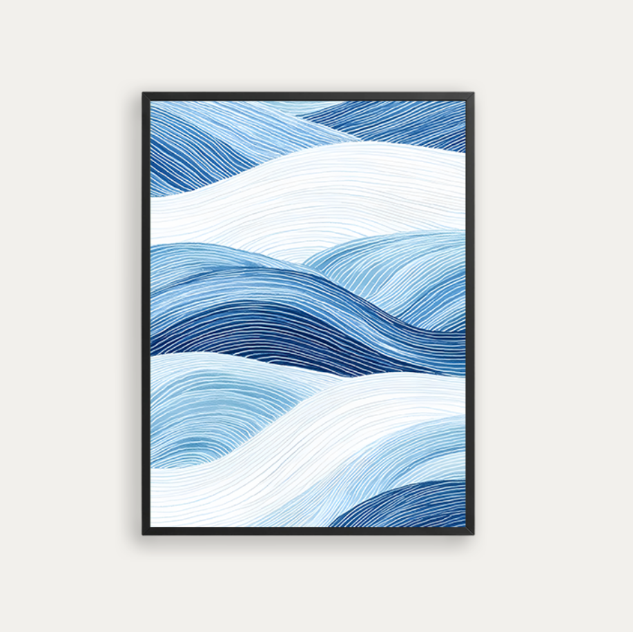 Waves, blue and white