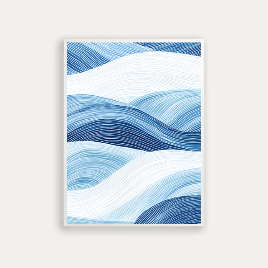Waves, blue and white