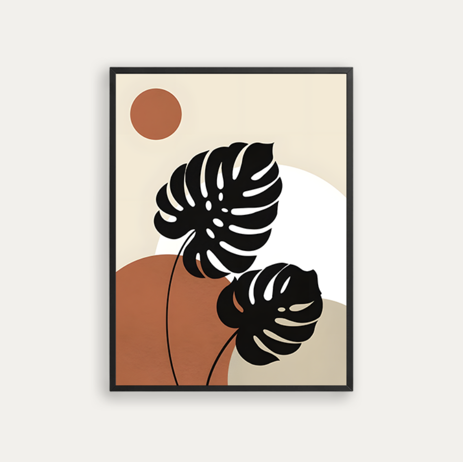 Black Monstera Leaves