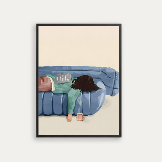 Lying on a sofa